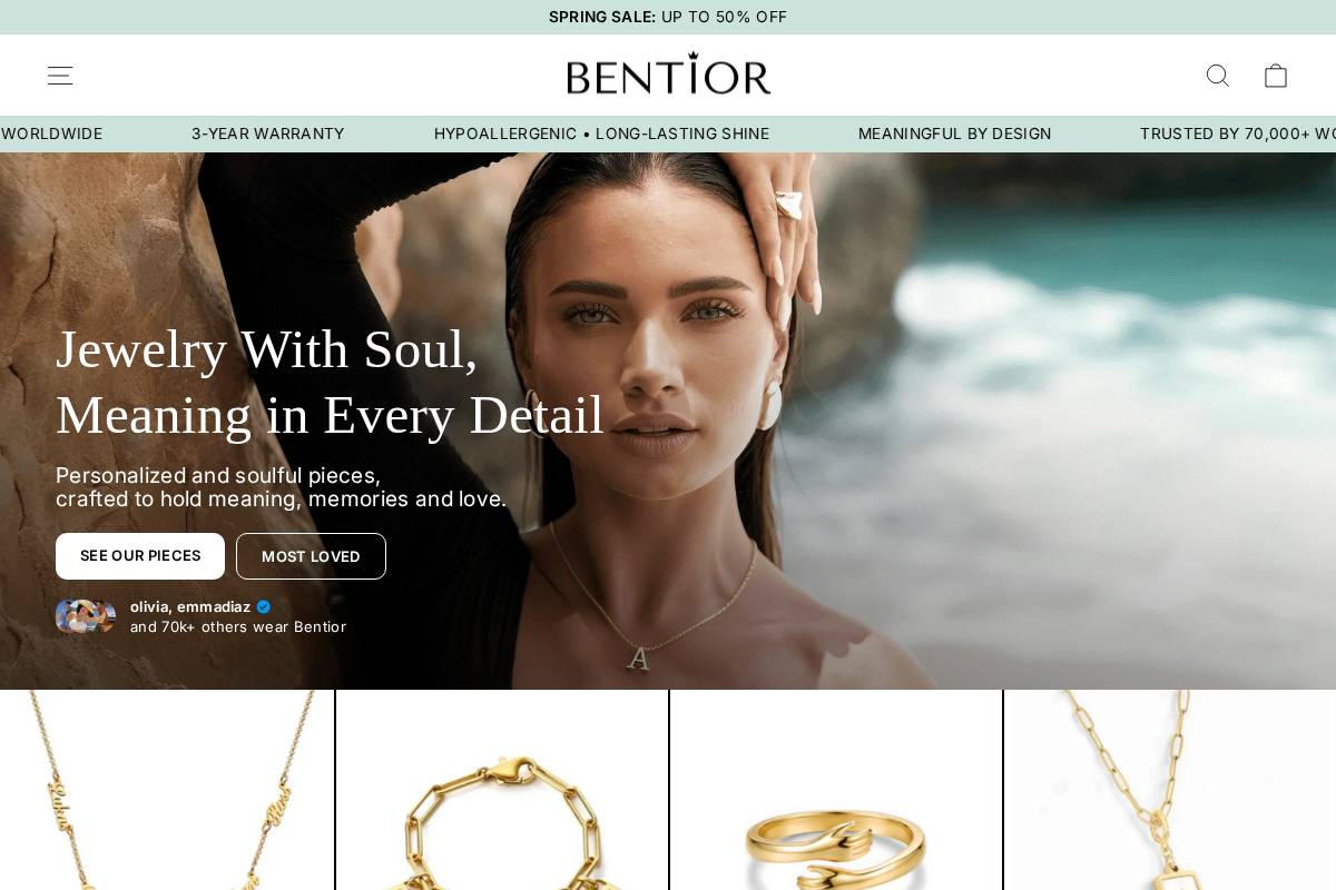 Bentior homepage screenshot