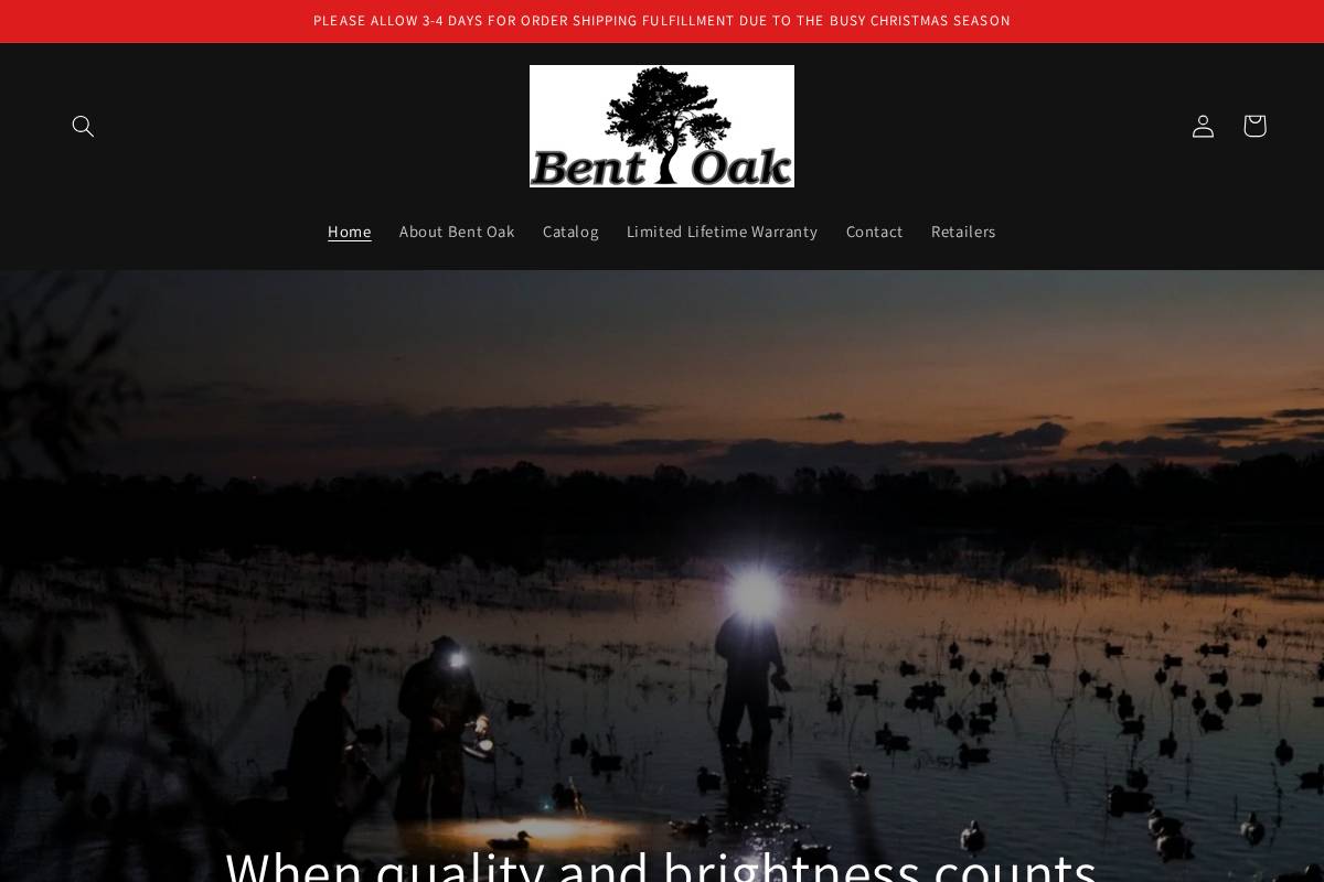 bentoakoutdoors.net homepage screenshot