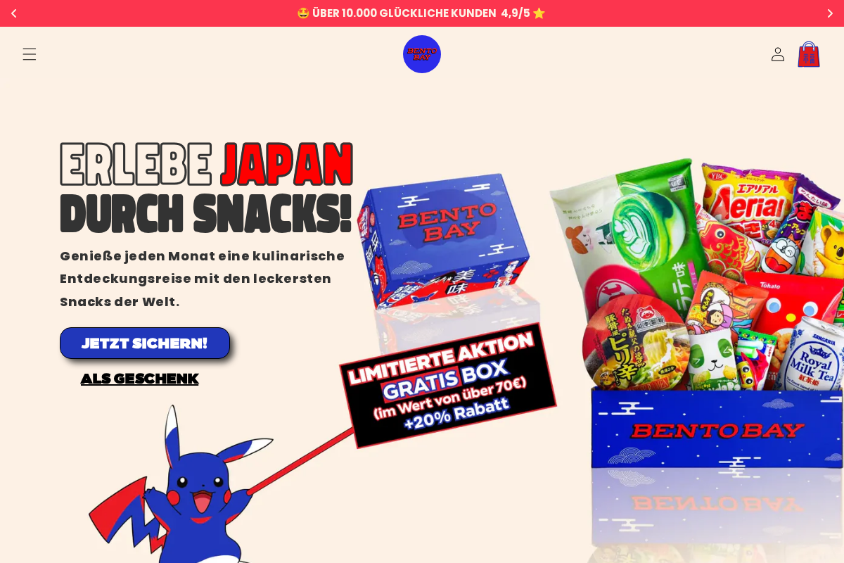 BentoBay homepage screenshot