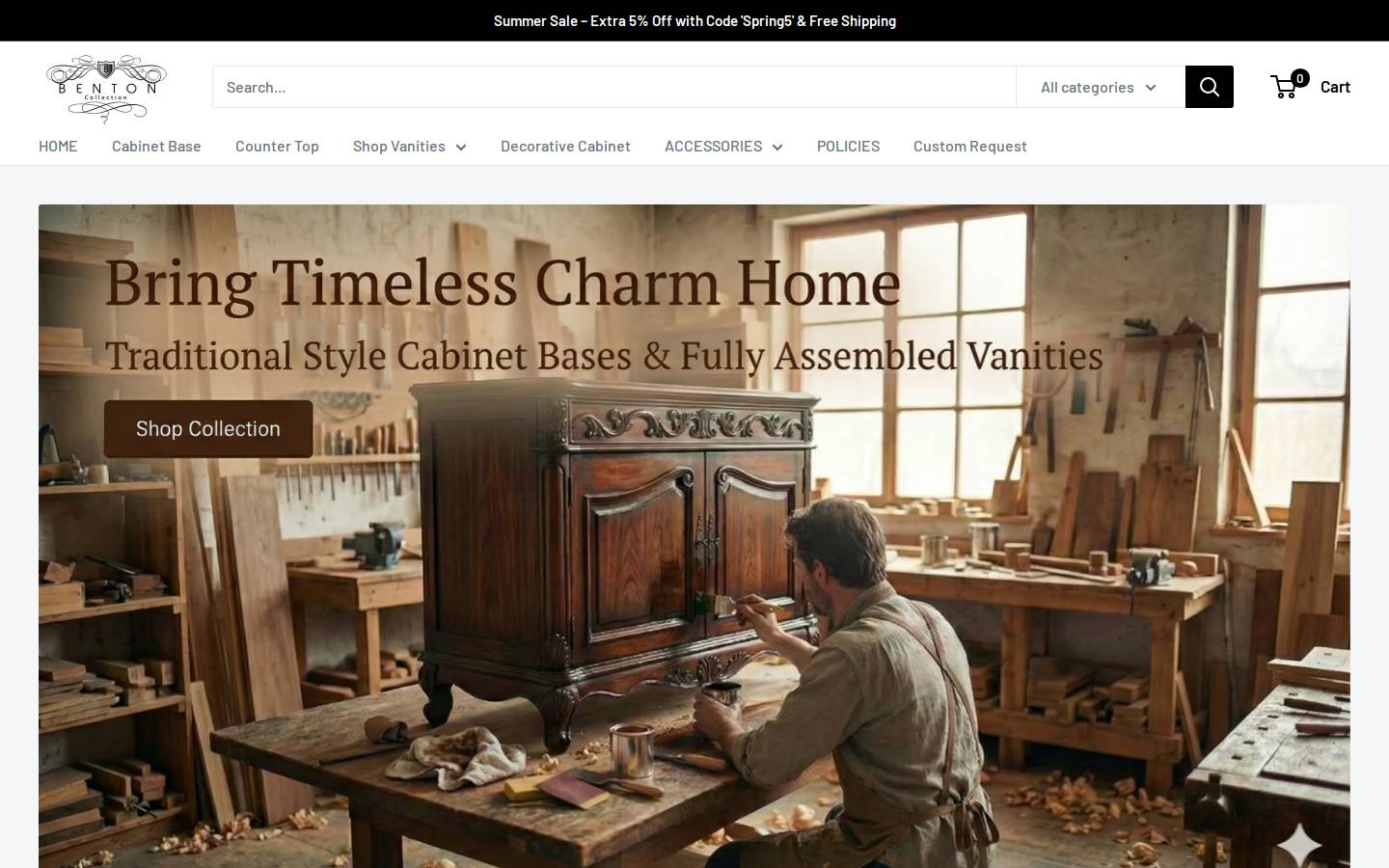 bentoncollections.com homepage screenshot