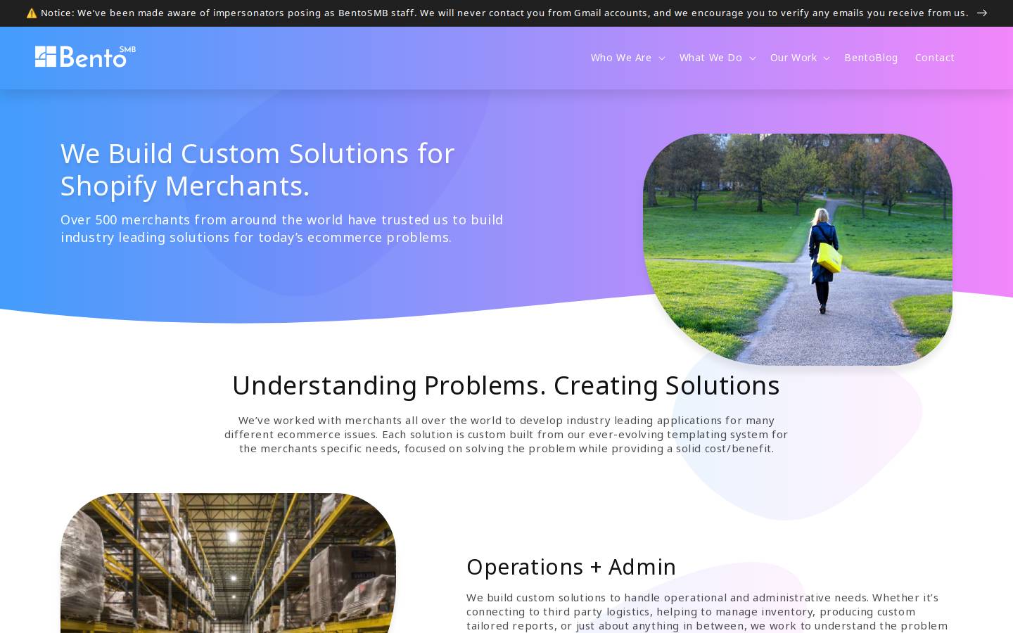 bentosmb.com homepage screenshot