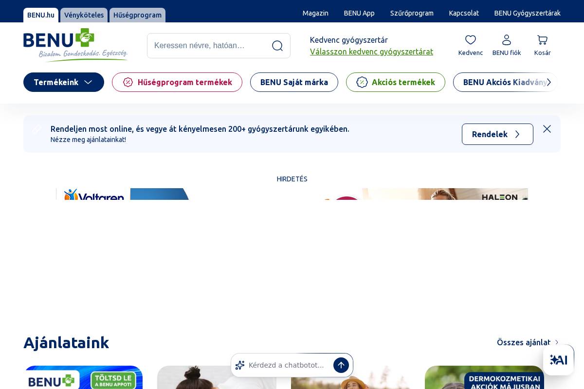 benu.hu homepage screenshot