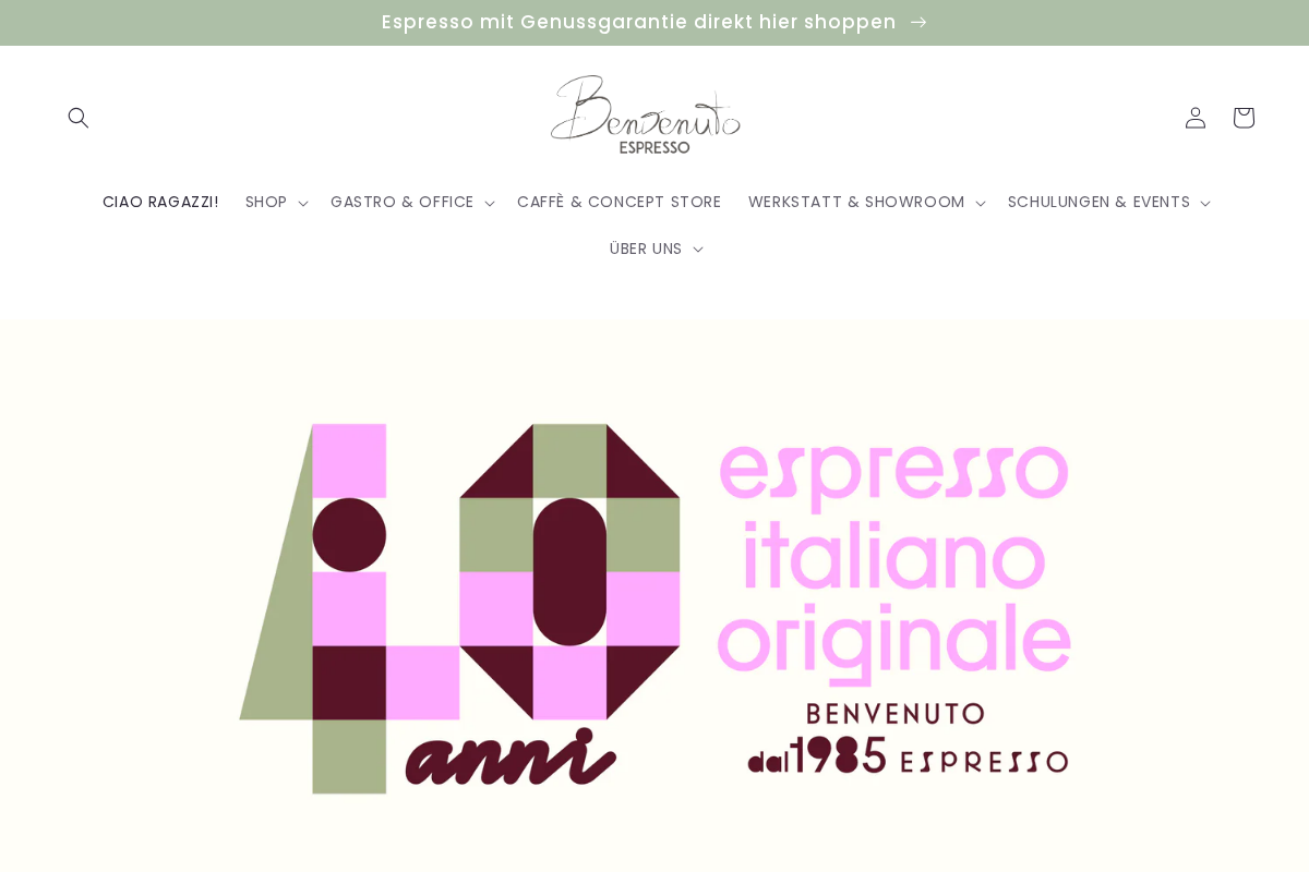 Benvenuto Espresso Hamburg: Espresso-Genuss seit 35 Jahren homepage screenshot
