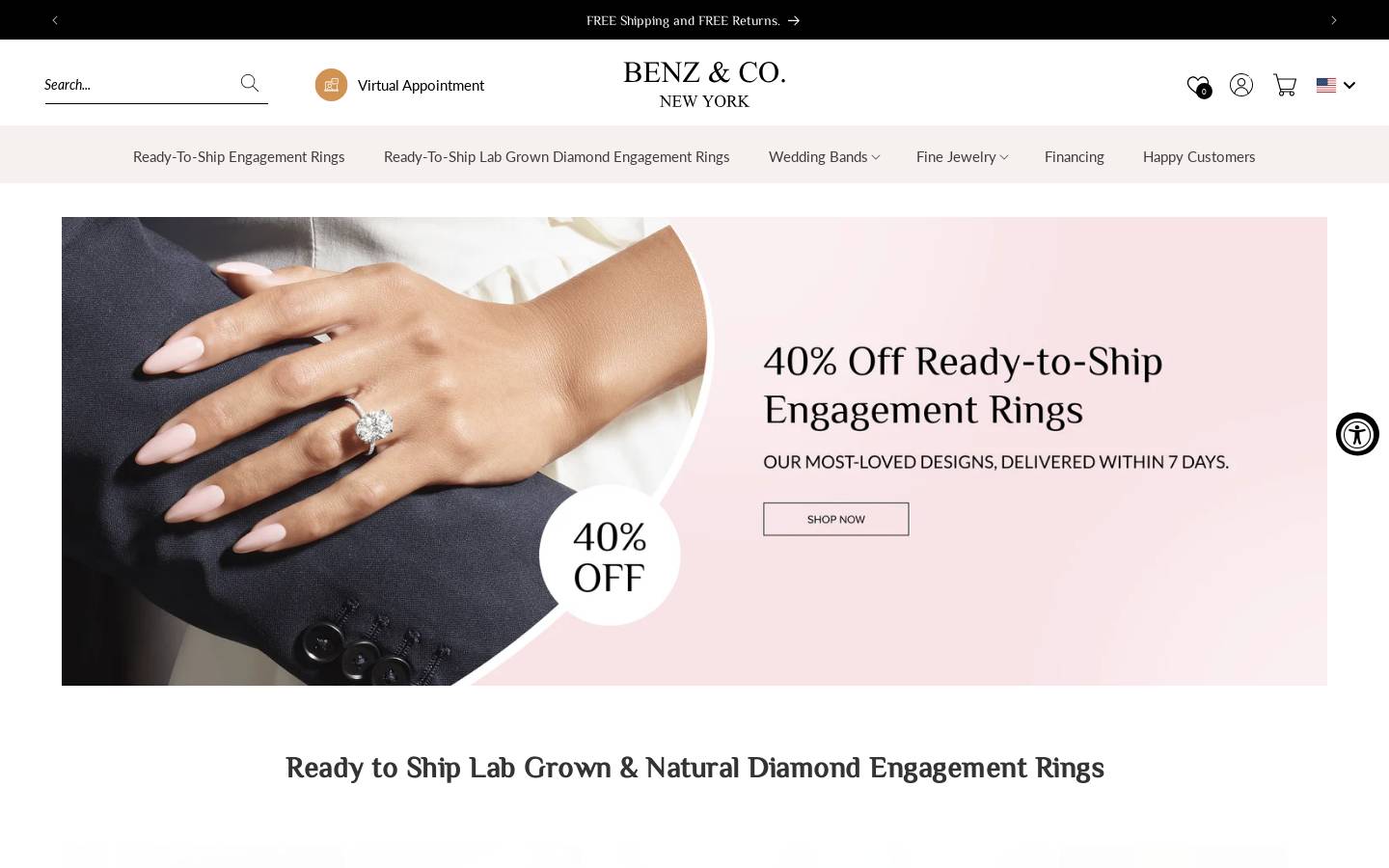 Benz & Co. Diamonds homepage screenshot