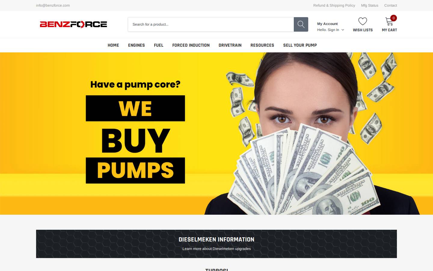 Benzforce homepage screenshot