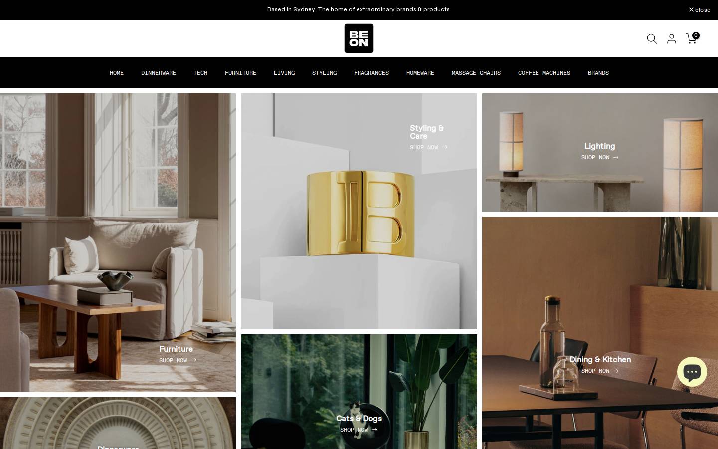 BEON homepage screenshot
