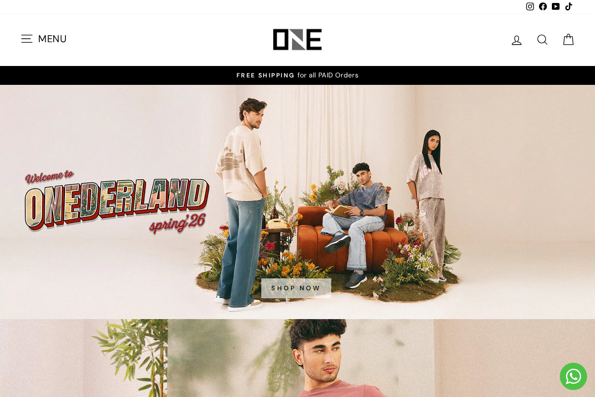 ONE homepage screenshot