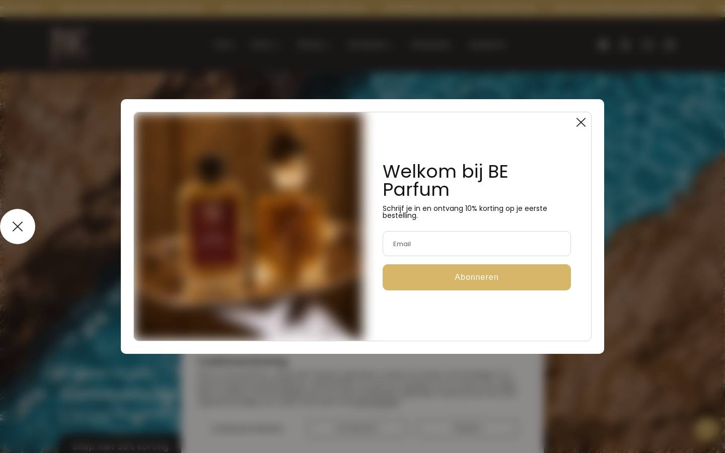 BE Parfum B.V. homepage screenshot