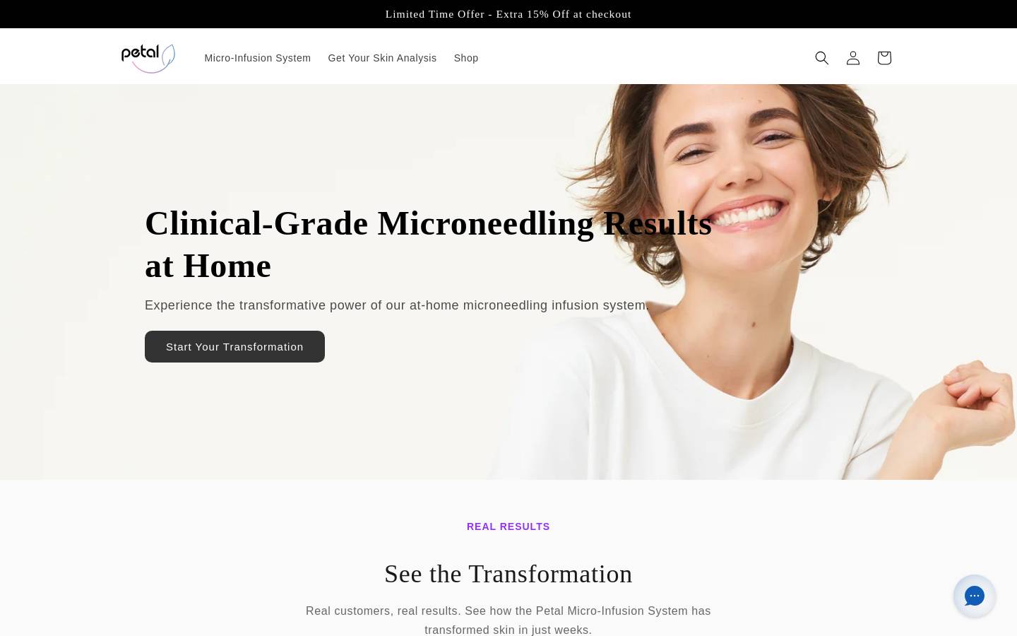 Petal Beauty & Health homepage screenshot