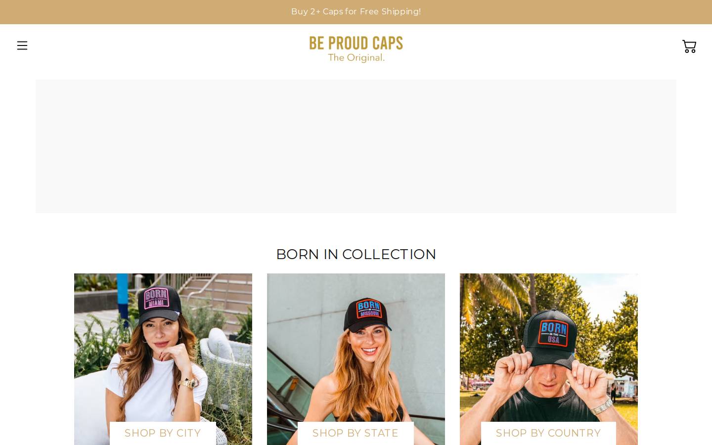 beproudcaps.com homepage screenshot