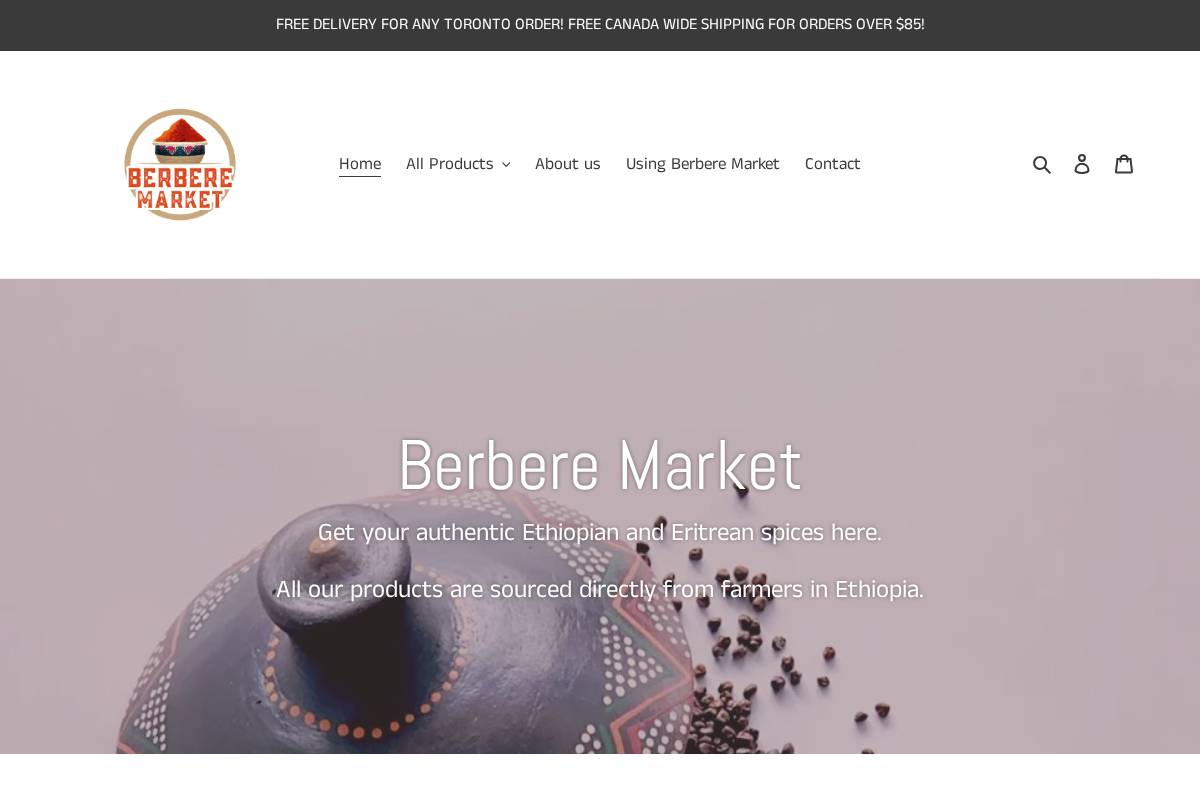 berbere.ca homepage screenshot
