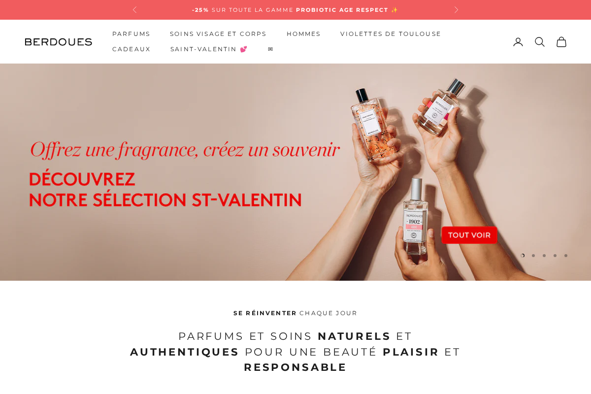 Berdoues homepage screenshot