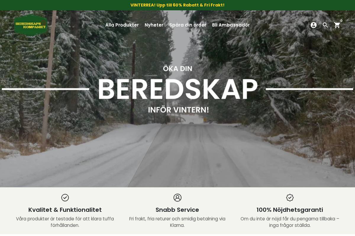 Beredskapskompaniet Sverige homepage screenshot