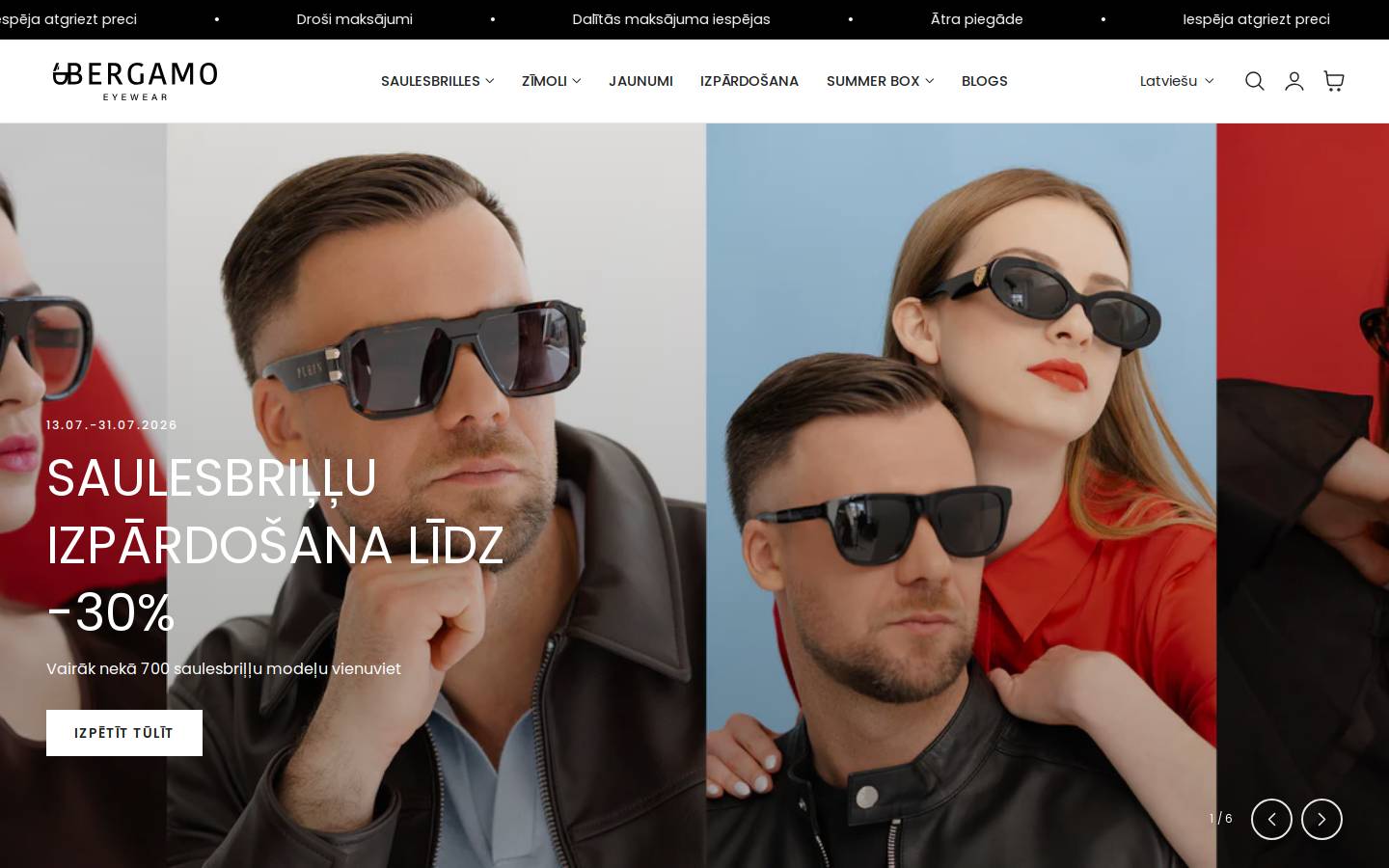bergamoeyewear.se homepage screenshot