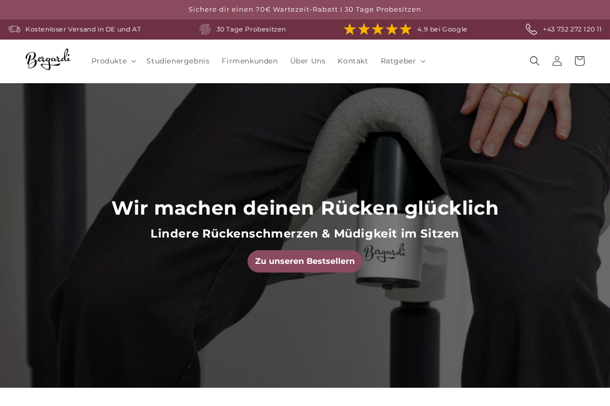 Bergardi homepage screenshot