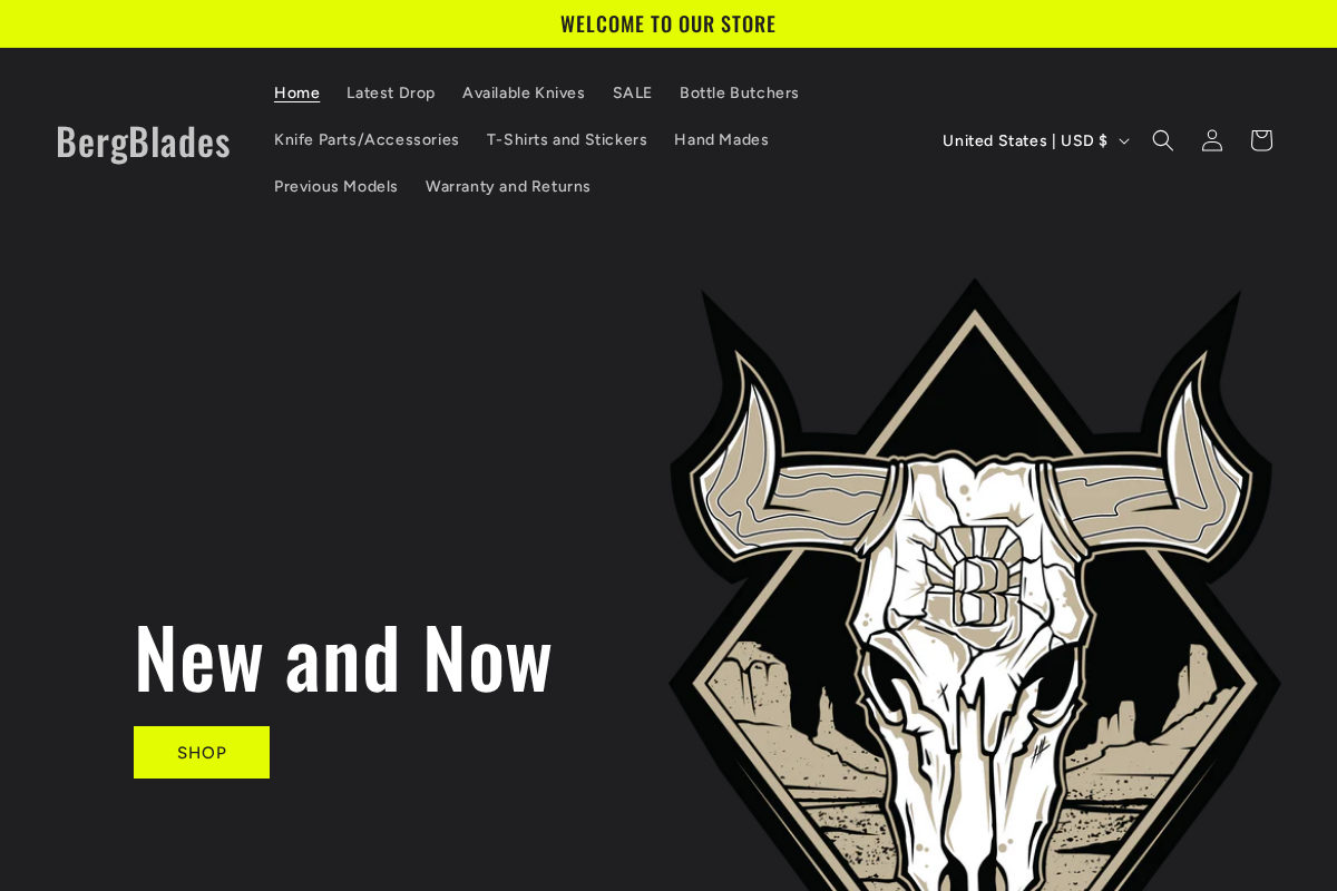 BergBlades homepage screenshot