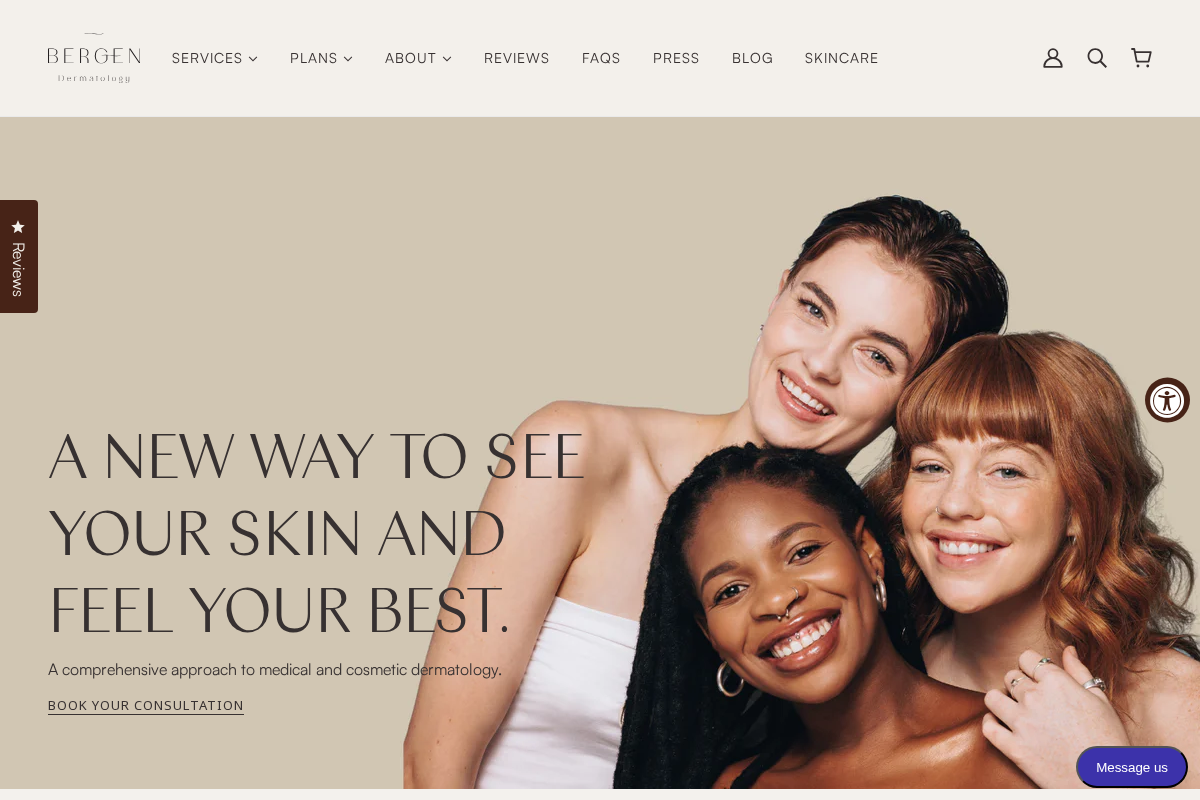 bergenderm homepage screenshot