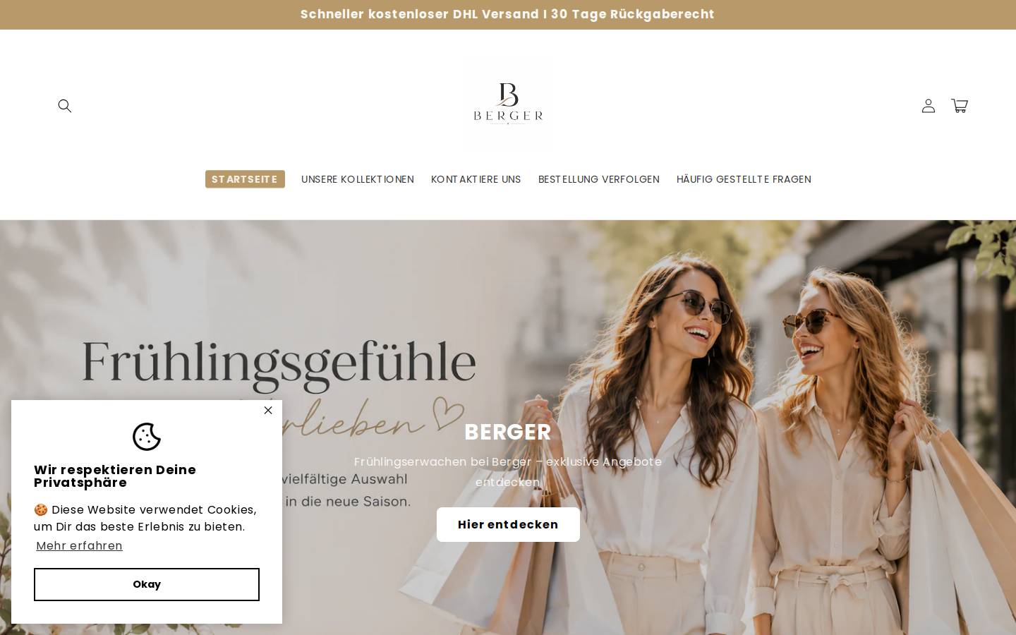 Berger Markt homepage screenshot