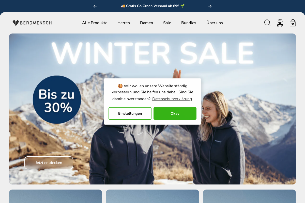 Bergmensch homepage screenshot