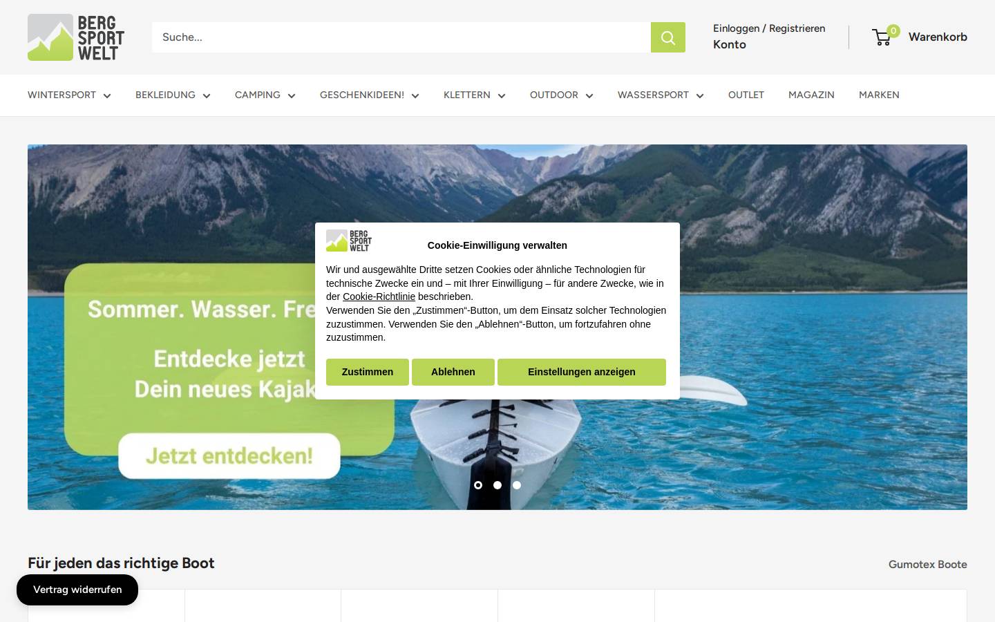 bergsport-welt.com homepage screenshot
