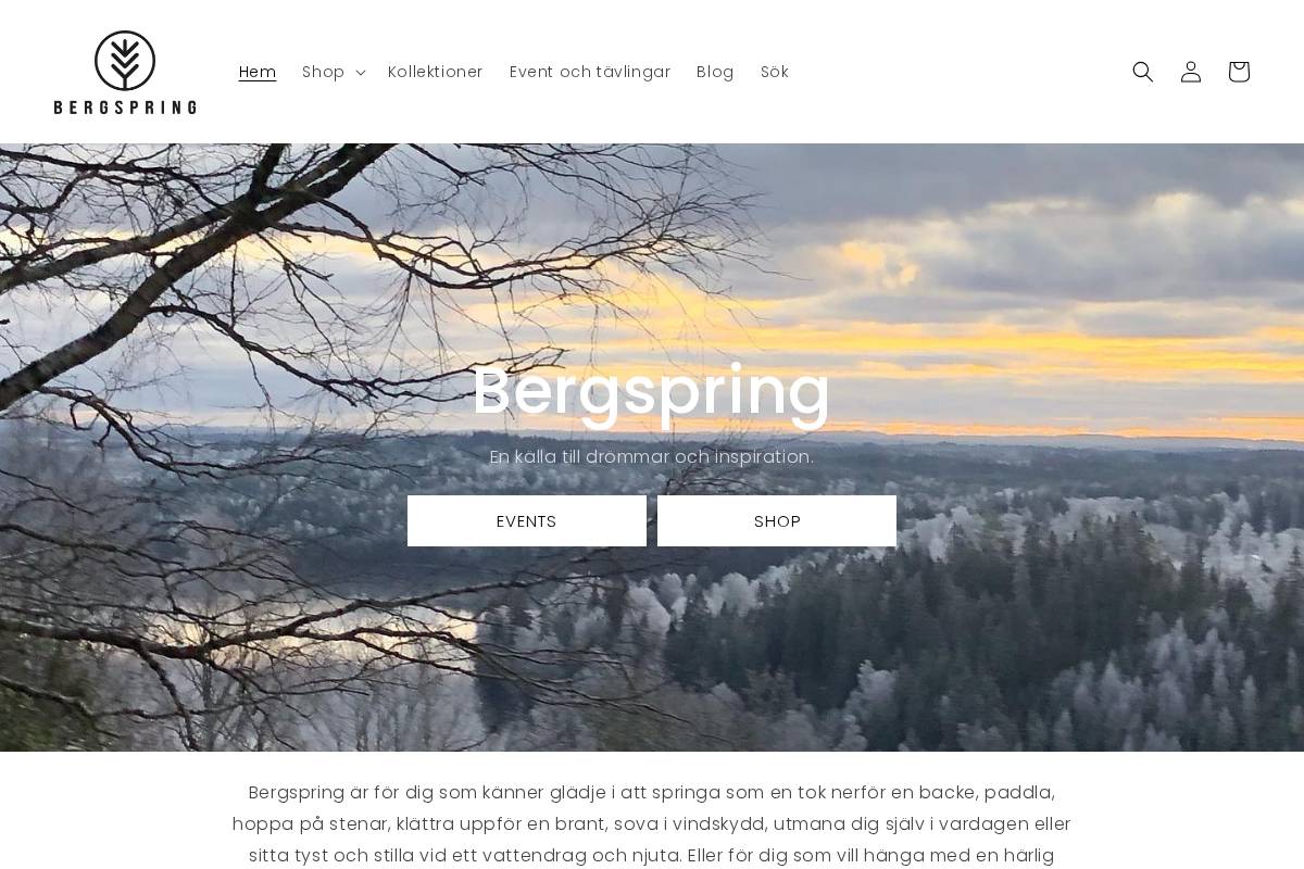 bergspring.se homepage screenshot