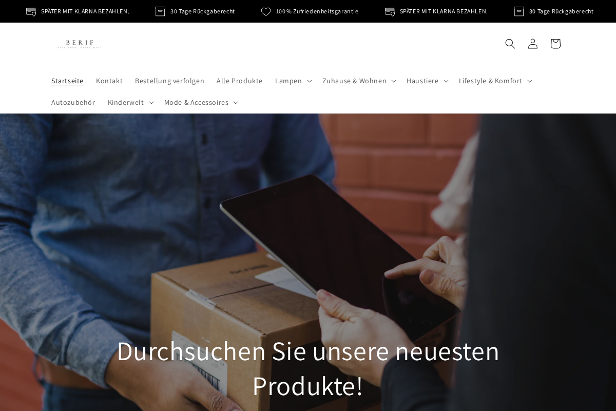 Berif homepage screenshot