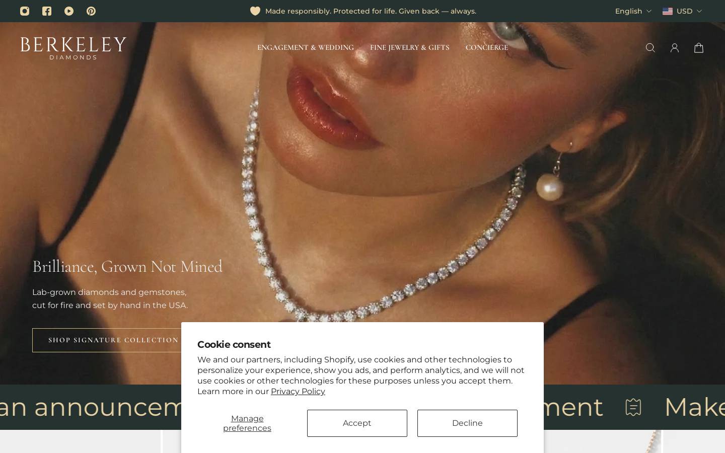 berkeleydiamonds.com homepage screenshot