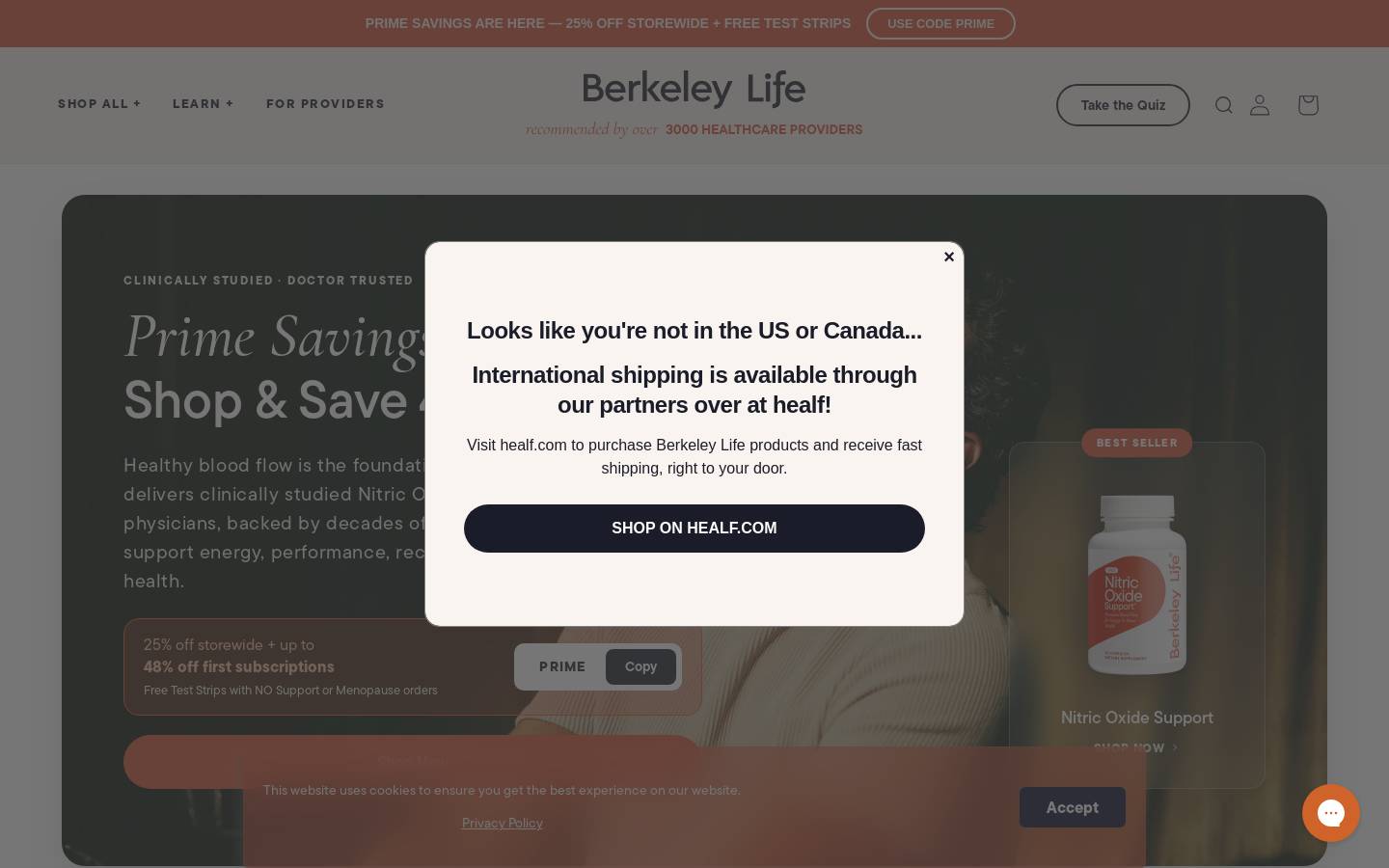 berkeleylife.com homepage screenshot
