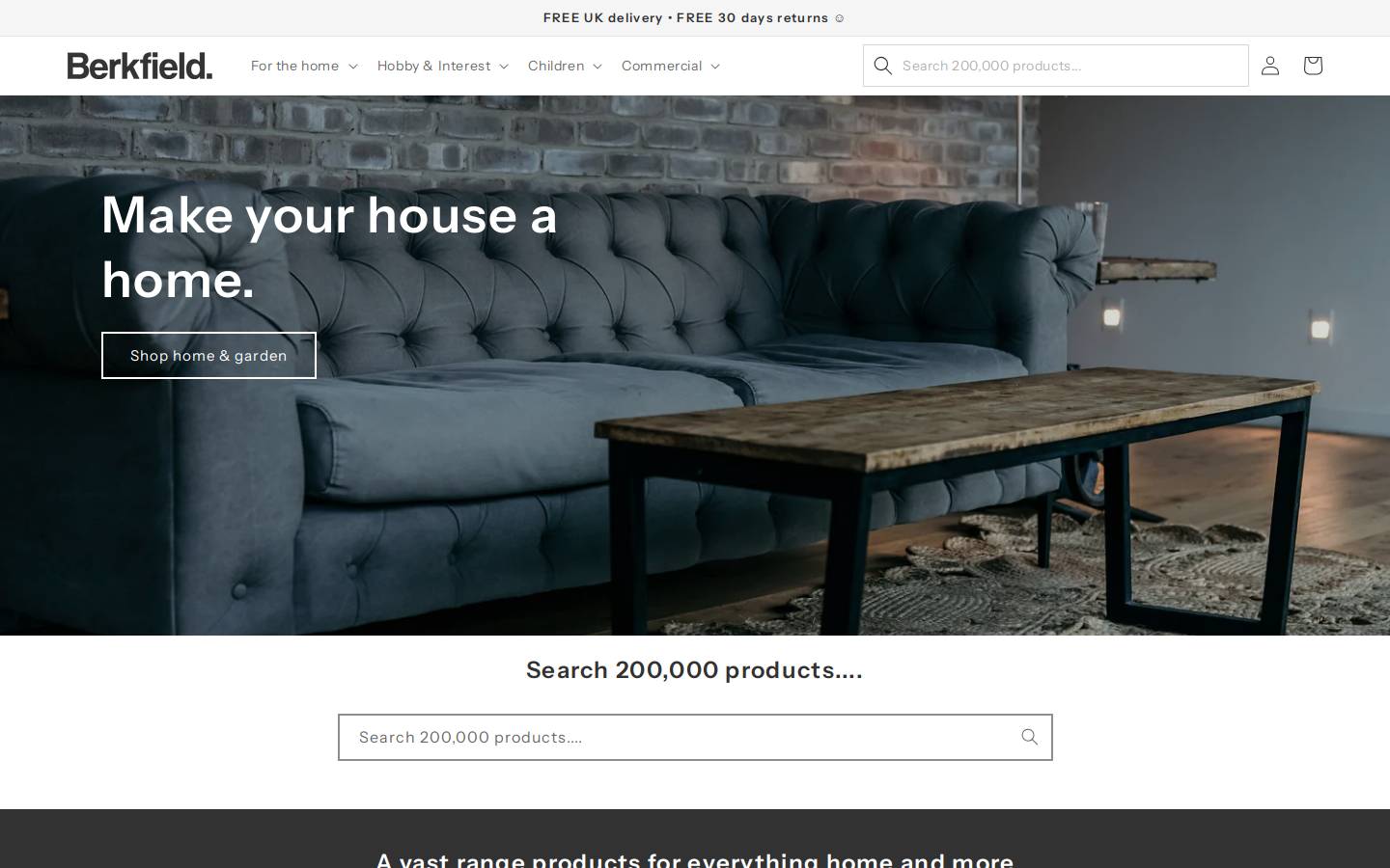 Berkfield Home homepage screenshot