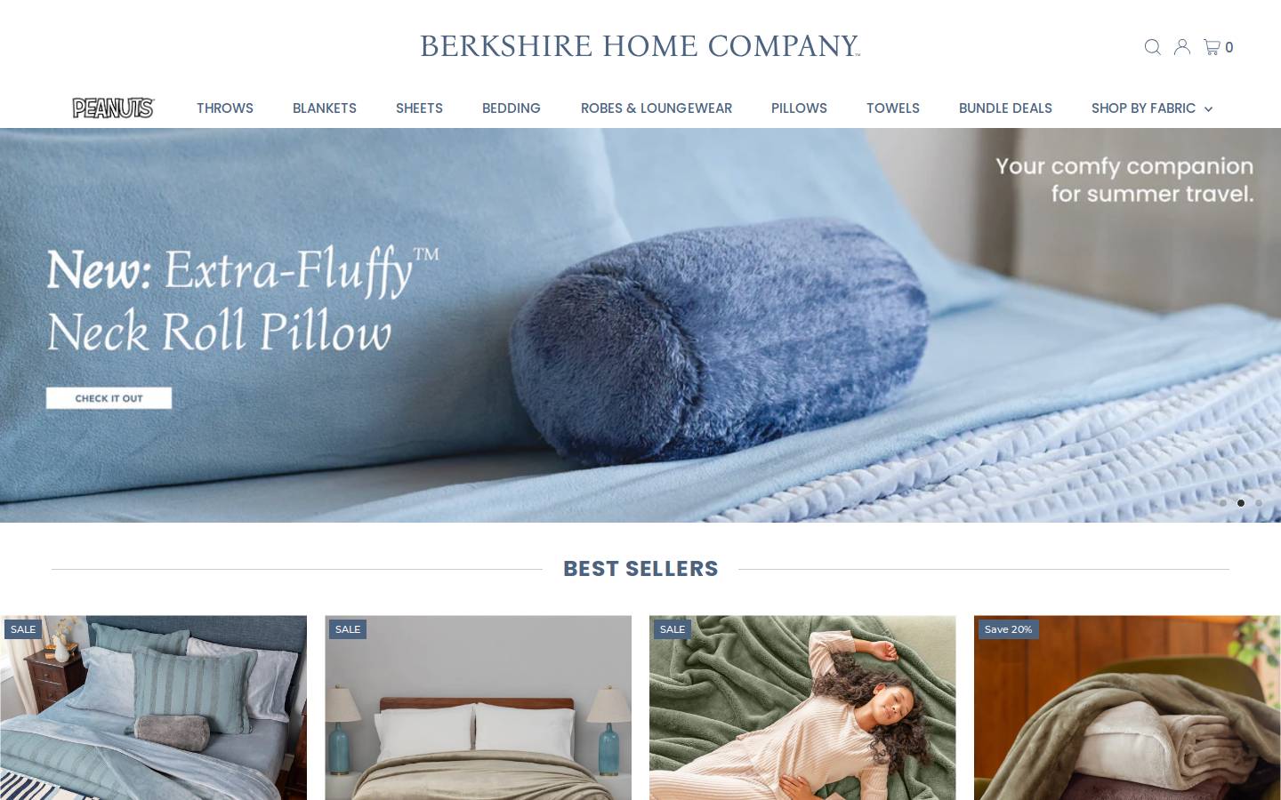 Berkshire Blanket & Home homepage screenshot