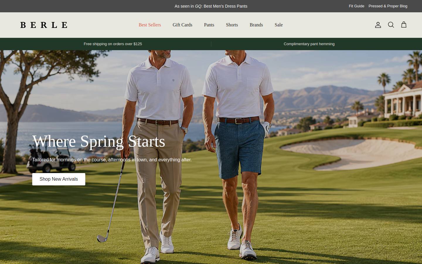 berle.com homepage screenshot