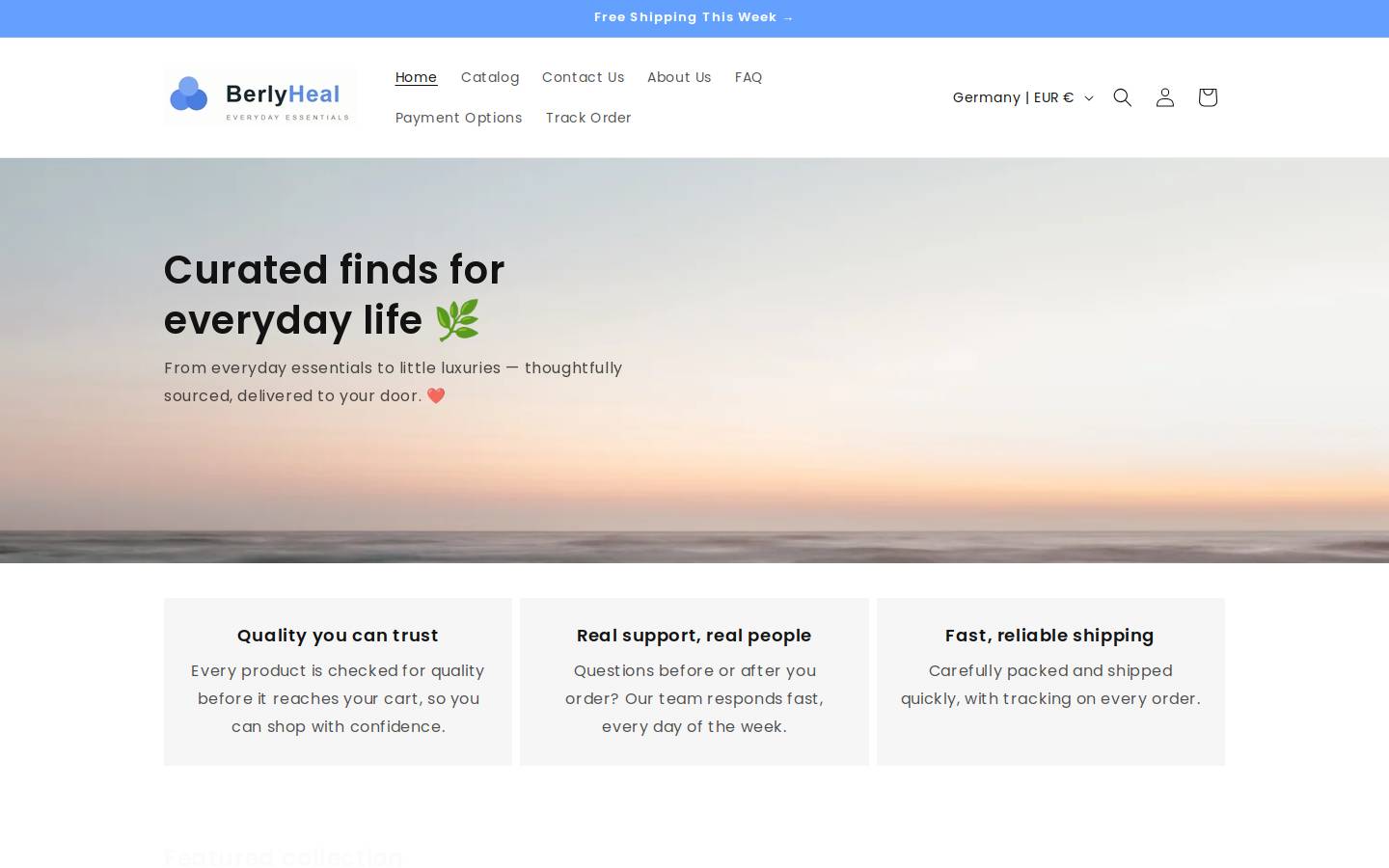 Berlyheal homepage screenshot