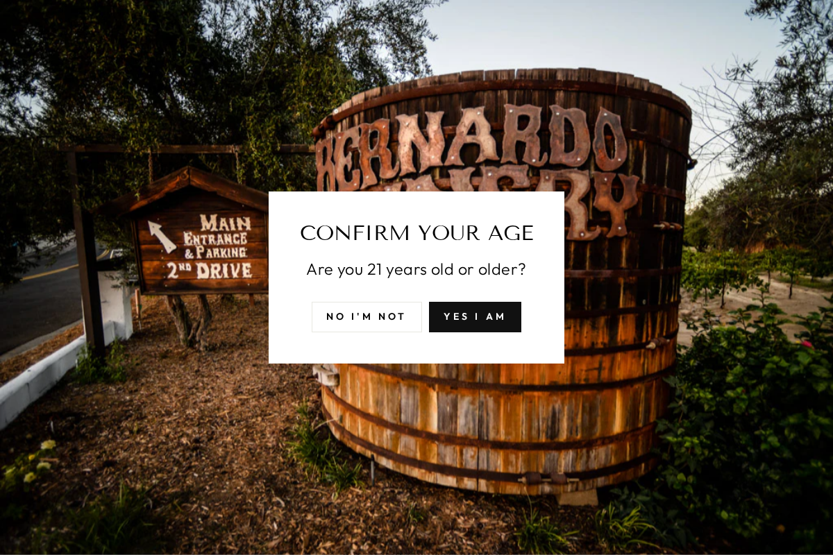 Bernardo Winery homepage screenshot