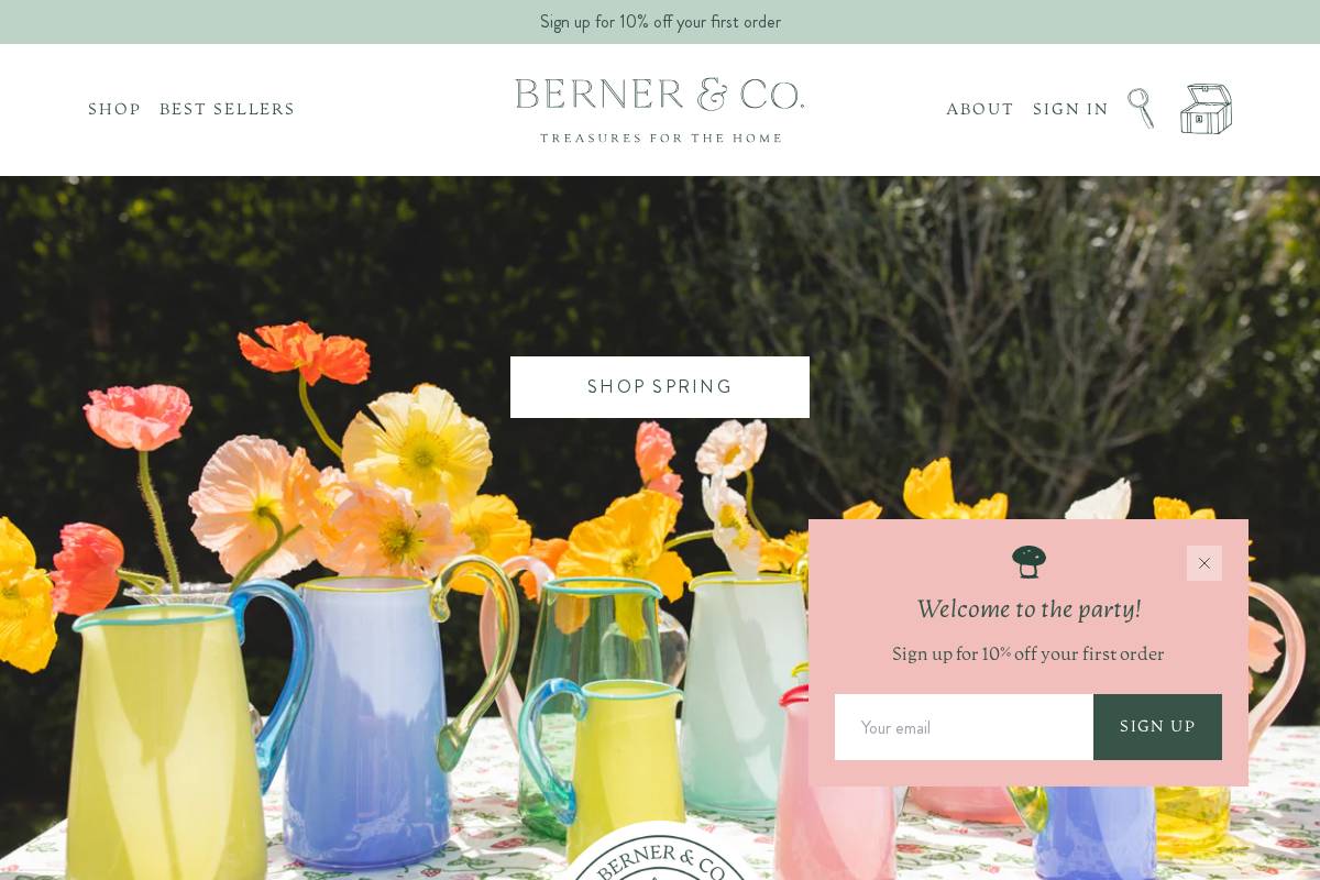 bernerandco.com homepage screenshot