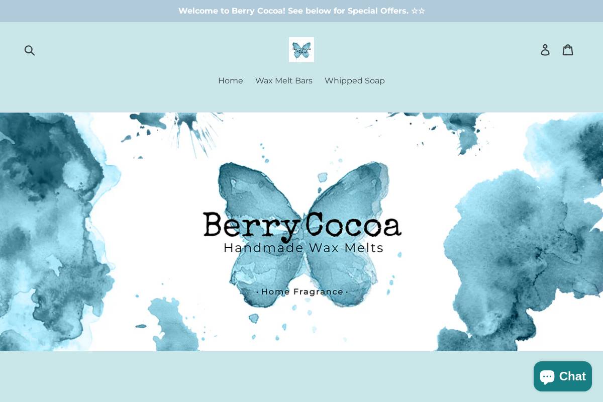 berrycocoa.com homepage screenshot
