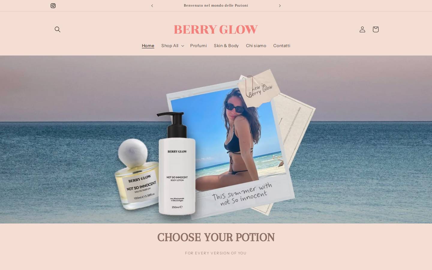 berryglow.it homepage screenshot