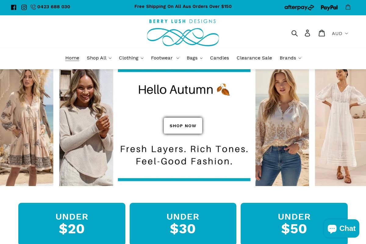 berrylushdesigns.com.au homepage screenshot