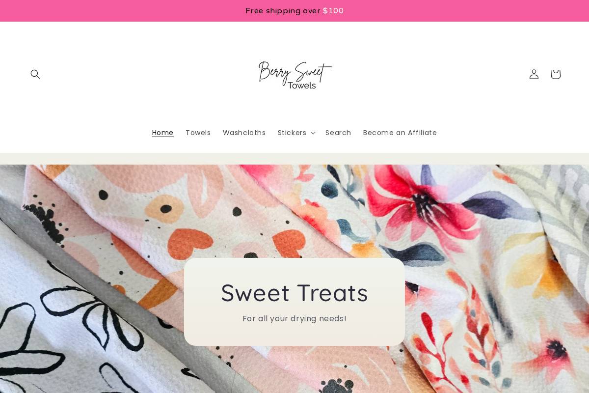 berrysweettowels.com homepage screenshot
