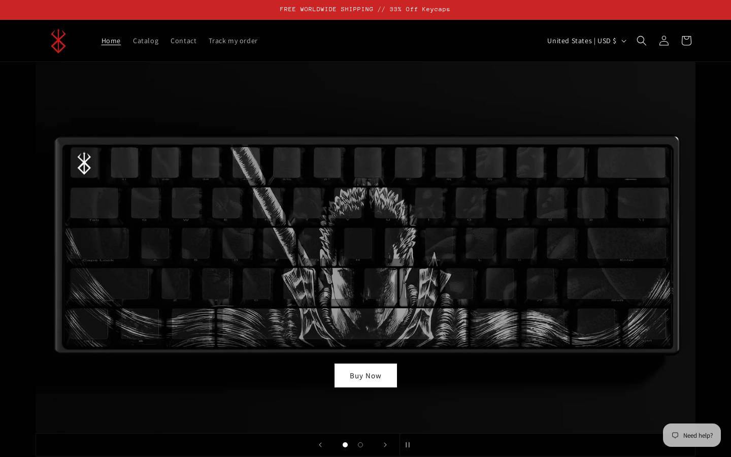 berserkkeycaps.com homepage screenshot