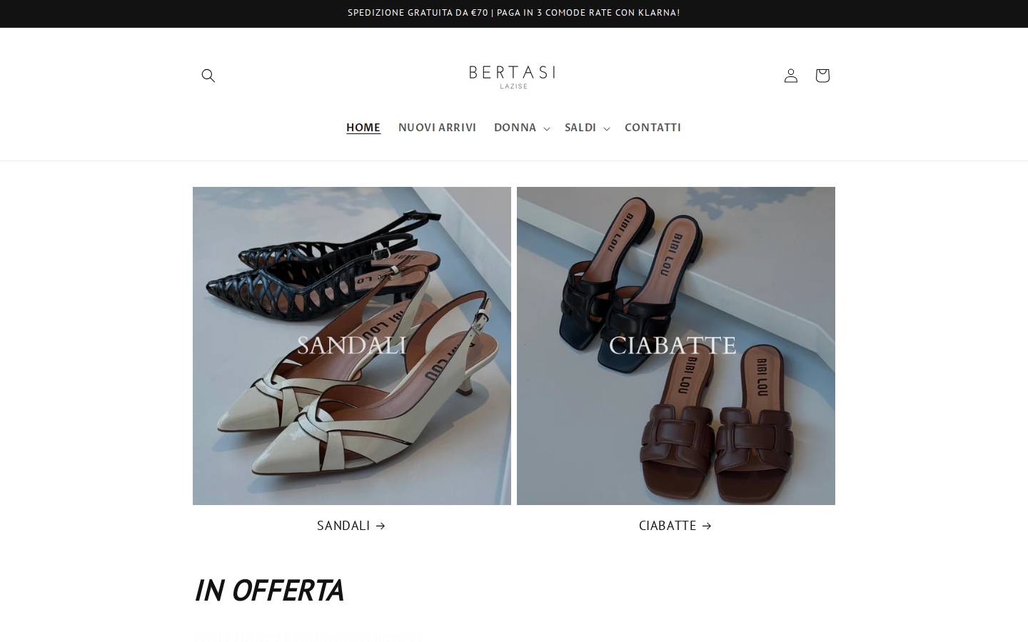 bertasishop.com homepage screenshot