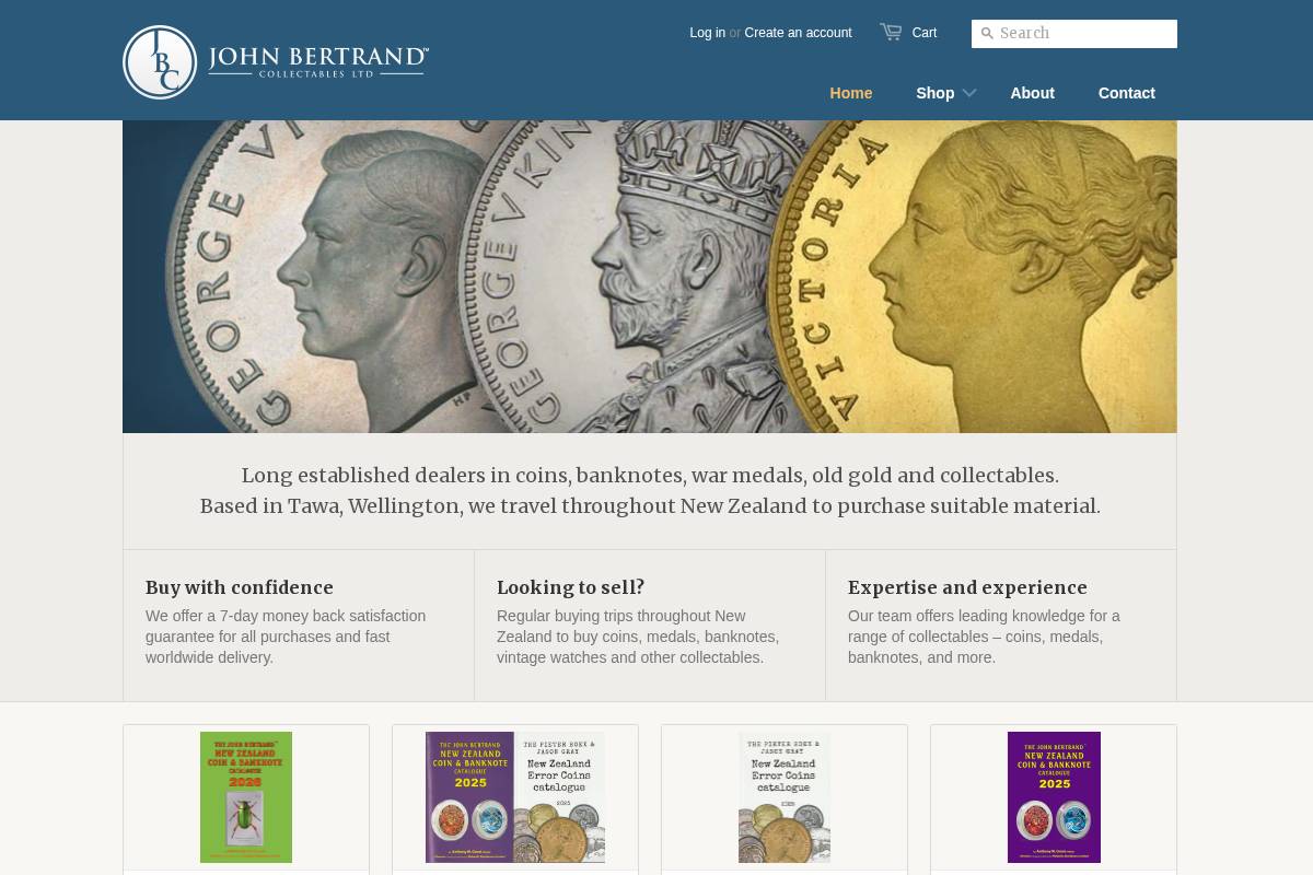 bertrand.co.nz homepage screenshot