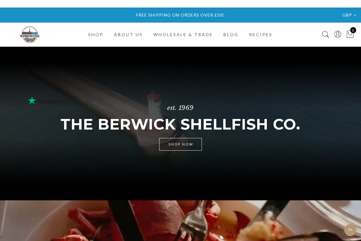 Berwick Shellfish Co homepage screenshot