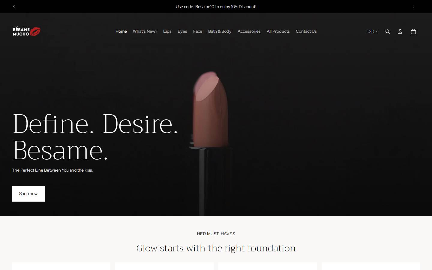 besamemylips.com homepage screenshot