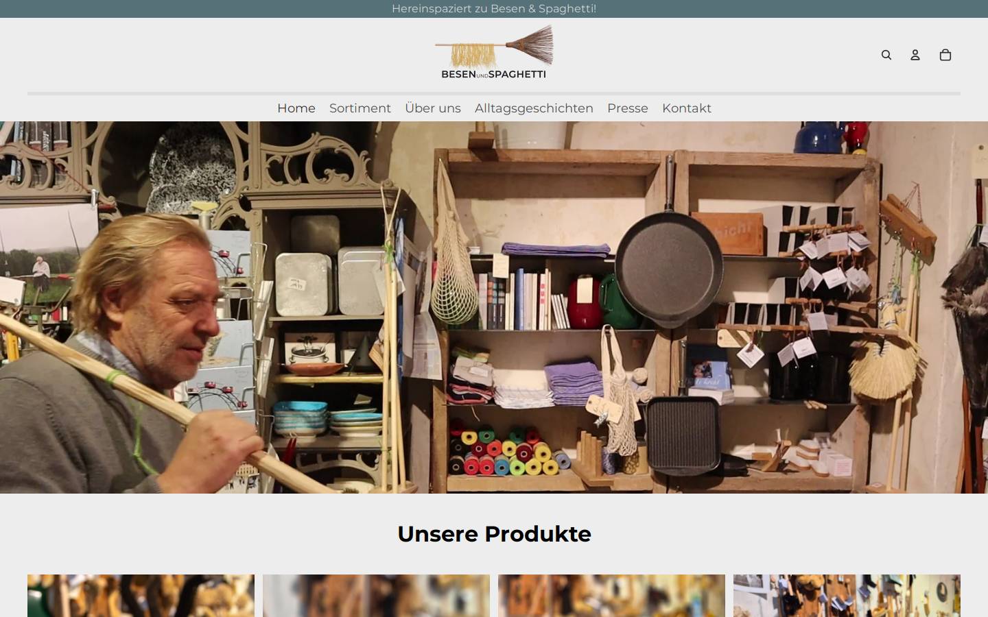 besenundspaghetti.at homepage screenshot