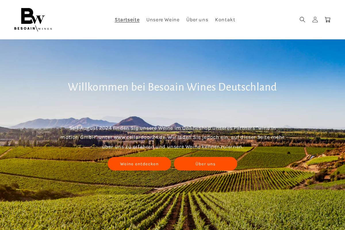 besoainweine.de homepage screenshot