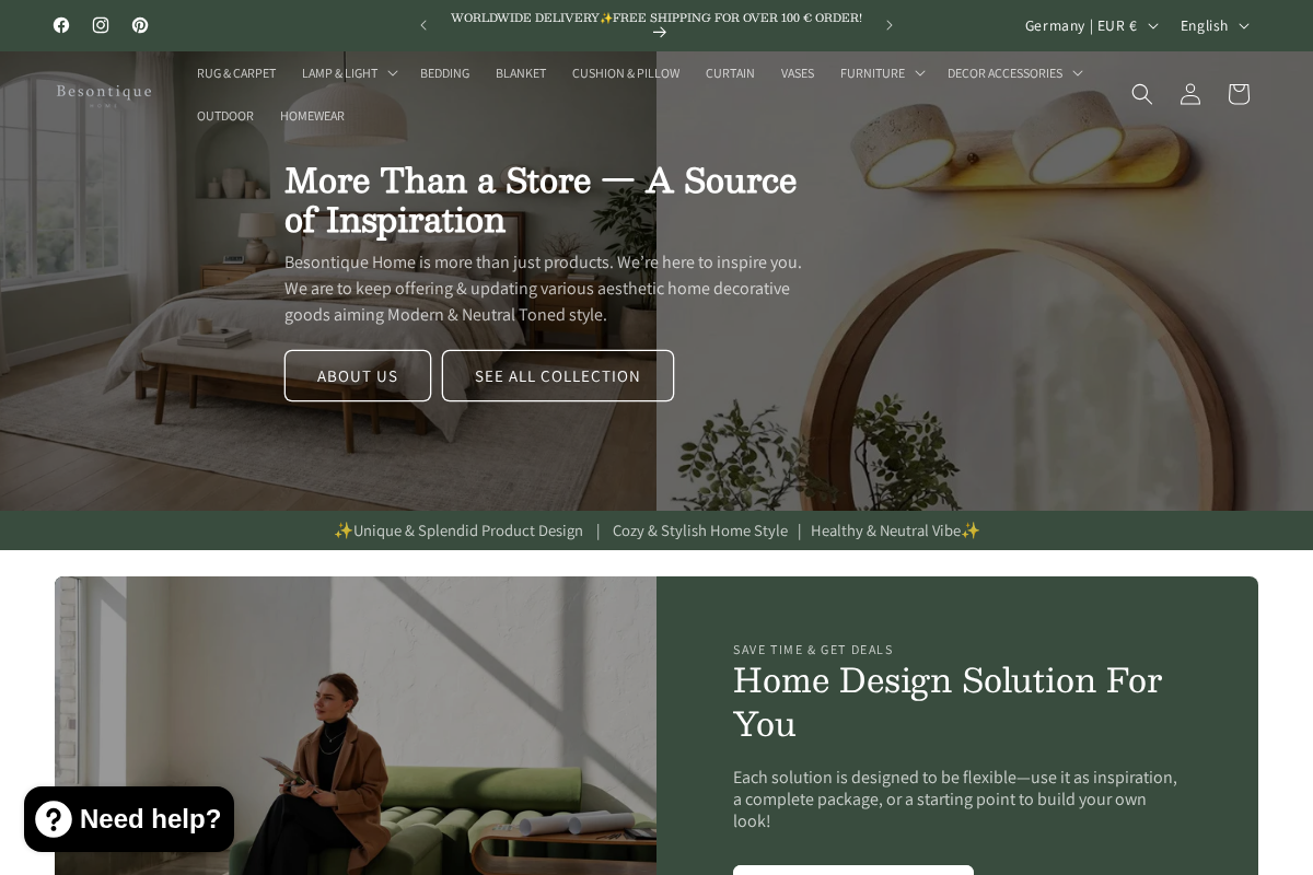Besontique homepage screenshot