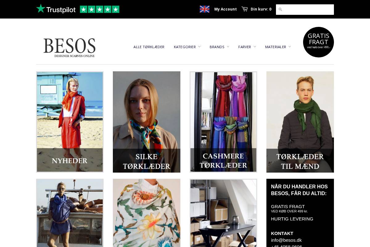 Besos homepage screenshot