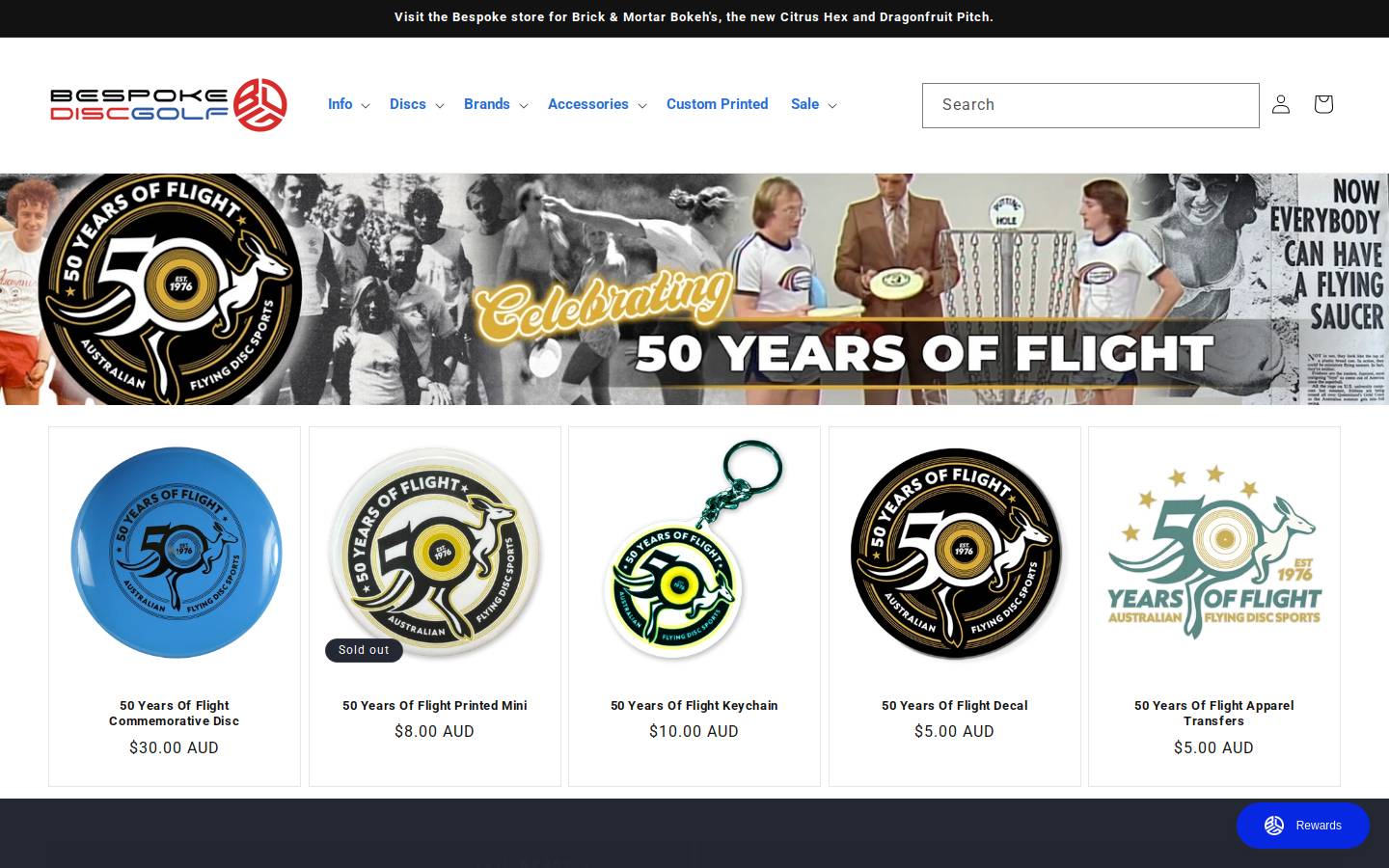 bespokediscgolf.com.au homepage screenshot