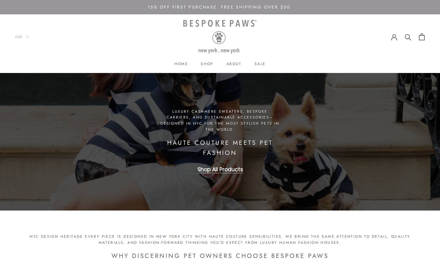 bespokepaws.com homepage screenshot