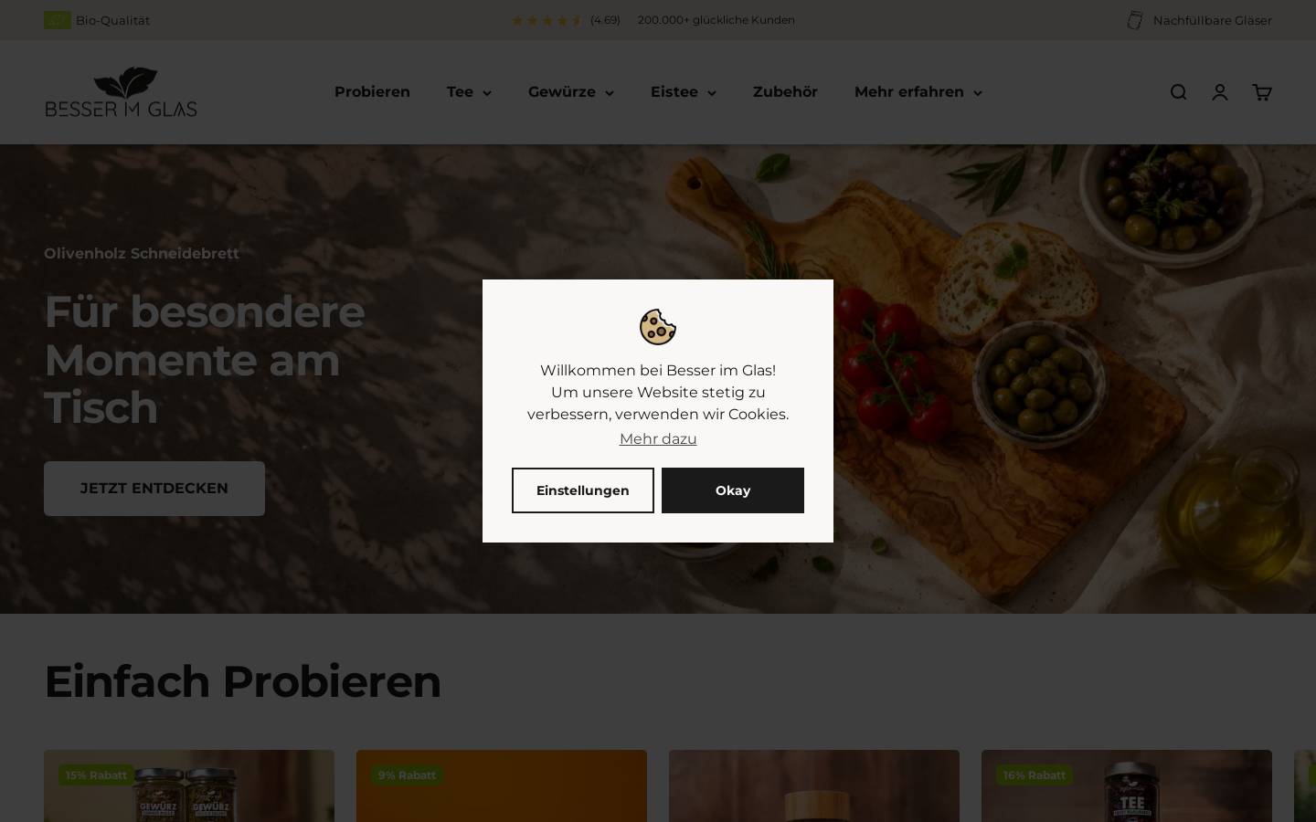 Besser im Glas homepage screenshot